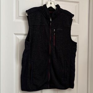 Men's Orvis Black Vest with Burgandy Accents - Large